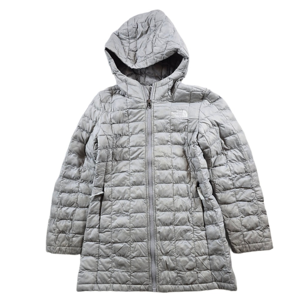 The North Face Parka Girls XS 6 Grey Nylon ThermoBall Eco Hooded Jacket